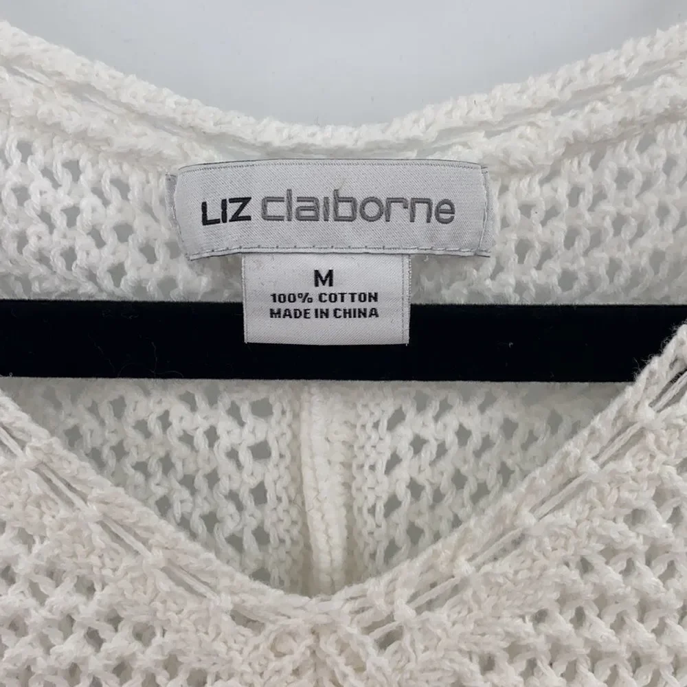 3For$20 Liz Claiborne White knitted Sweater Top M